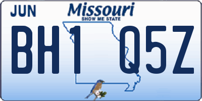 MO license plate BH1Q5Z