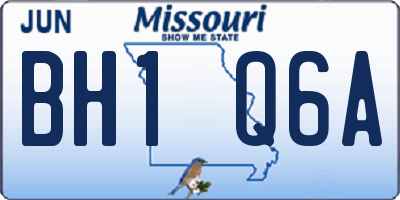MO license plate BH1Q6A