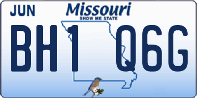MO license plate BH1Q6G