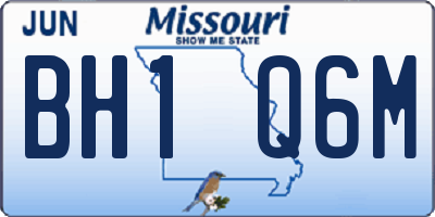 MO license plate BH1Q6M