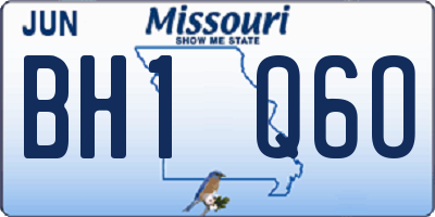 MO license plate BH1Q6O
