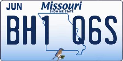 MO license plate BH1Q6S