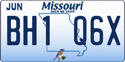 MO license plate BH1Q6X