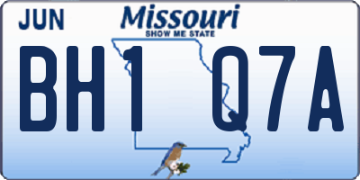 MO license plate BH1Q7A