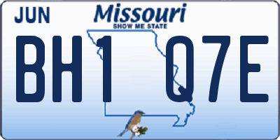 MO license plate BH1Q7E