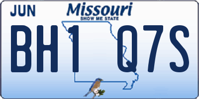 MO license plate BH1Q7S