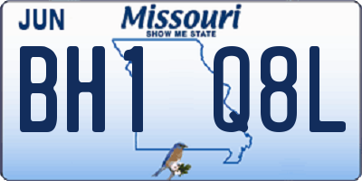 MO license plate BH1Q8L