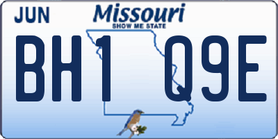MO license plate BH1Q9E