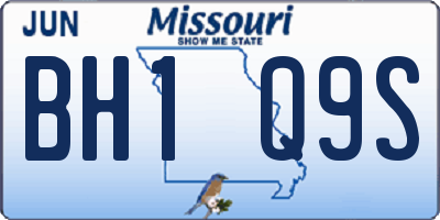 MO license plate BH1Q9S