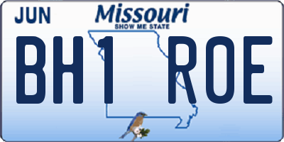 MO license plate BH1R0E