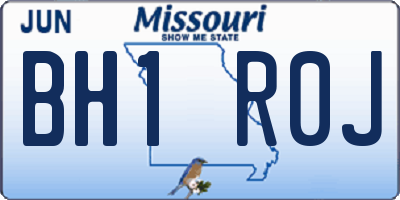 MO license plate BH1R0J