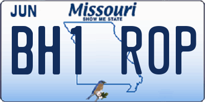 MO license plate BH1R0P