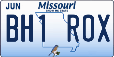 MO license plate BH1R0X