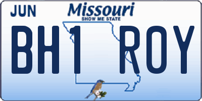MO license plate BH1R0Y