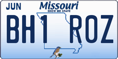 MO license plate BH1R0Z