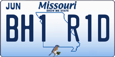 MO license plate BH1R1D