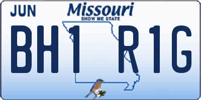 MO license plate BH1R1G
