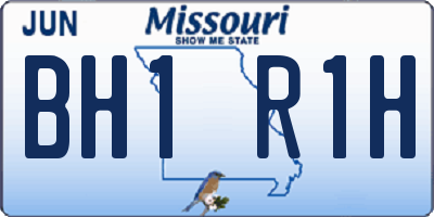 MO license plate BH1R1H