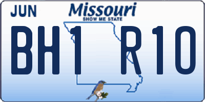 MO license plate BH1R1O