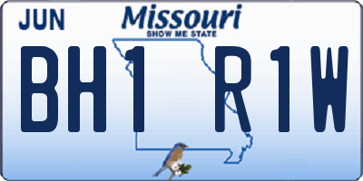 MO license plate BH1R1W