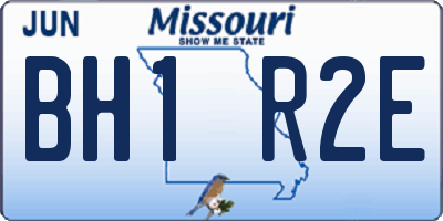 MO license plate BH1R2E