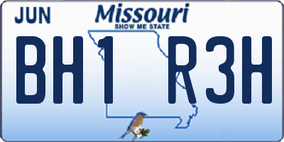 MO license plate BH1R3H
