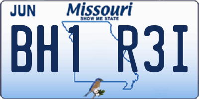MO license plate BH1R3I