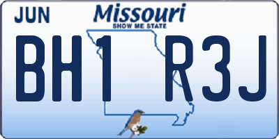 MO license plate BH1R3J