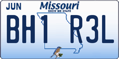 MO license plate BH1R3L