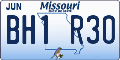 MO license plate BH1R3O