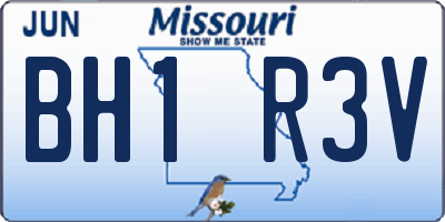 MO license plate BH1R3V