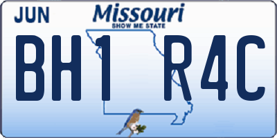 MO license plate BH1R4C