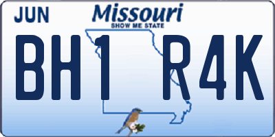 MO license plate BH1R4K
