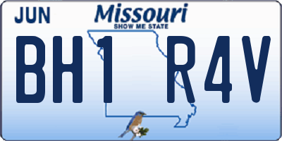 MO license plate BH1R4V