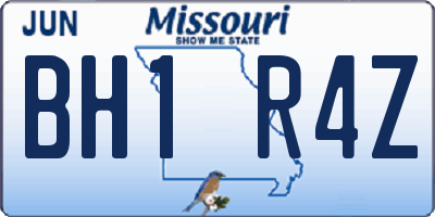 MO license plate BH1R4Z
