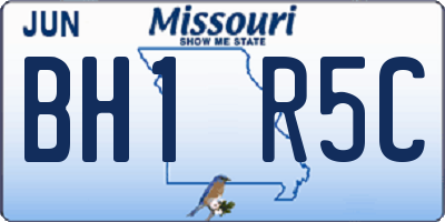 MO license plate BH1R5C