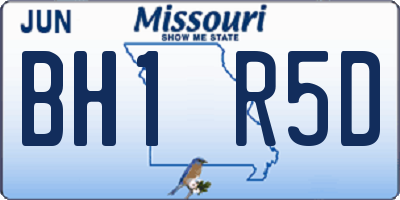 MO license plate BH1R5D