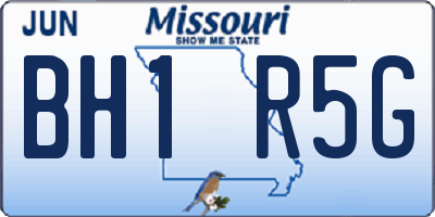 MO license plate BH1R5G