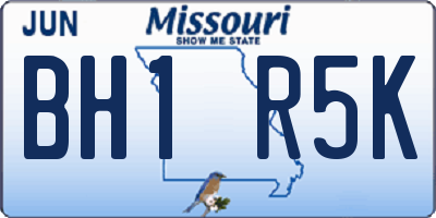 MO license plate BH1R5K