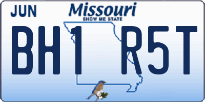 MO license plate BH1R5T