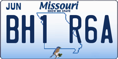 MO license plate BH1R6A