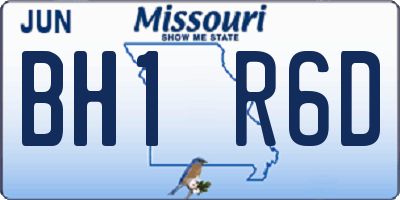 MO license plate BH1R6D