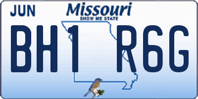 MO license plate BH1R6G