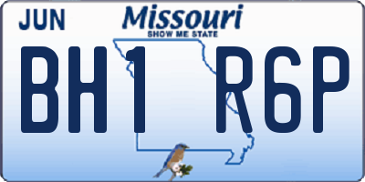 MO license plate BH1R6P