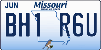 MO license plate BH1R6U