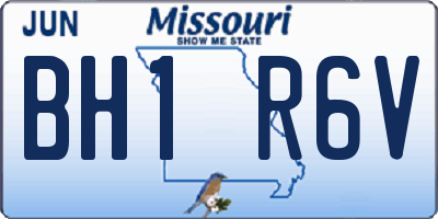 MO license plate BH1R6V