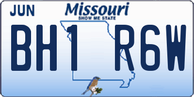 MO license plate BH1R6W