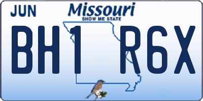 MO license plate BH1R6X