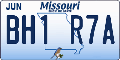 MO license plate BH1R7A