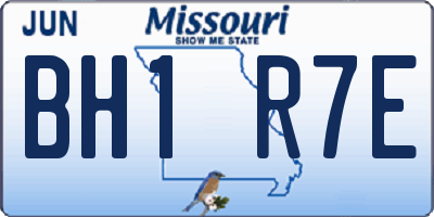 MO license plate BH1R7E
